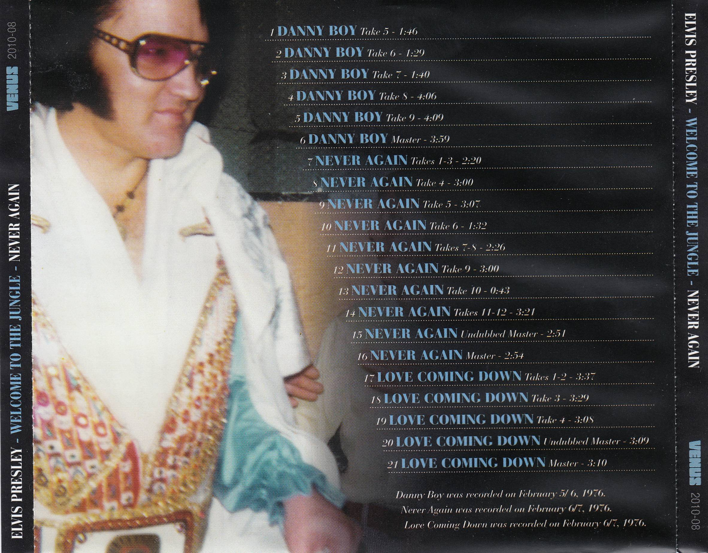 Elvis Presley Welcome To The Jungle Never Again : Back